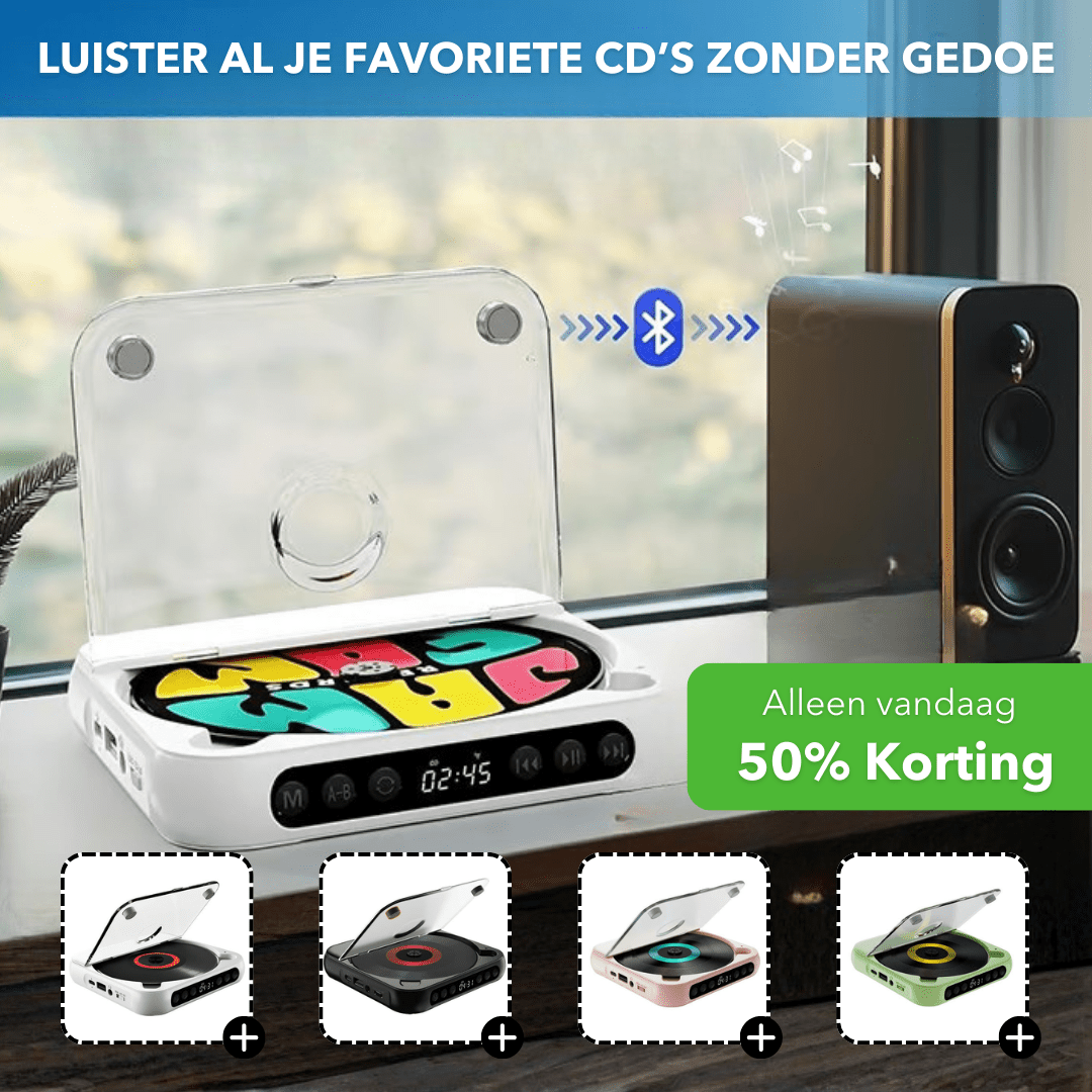 AirDisc™ - Draagbare en oplaadbare bluetooth CD - speler - PUFFIE