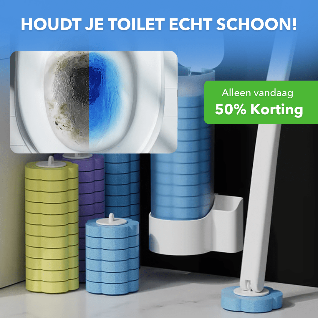 CleanFlush™ - Hygiënische toiletborstel met antibacteriële opzetstukken - PUFFIE