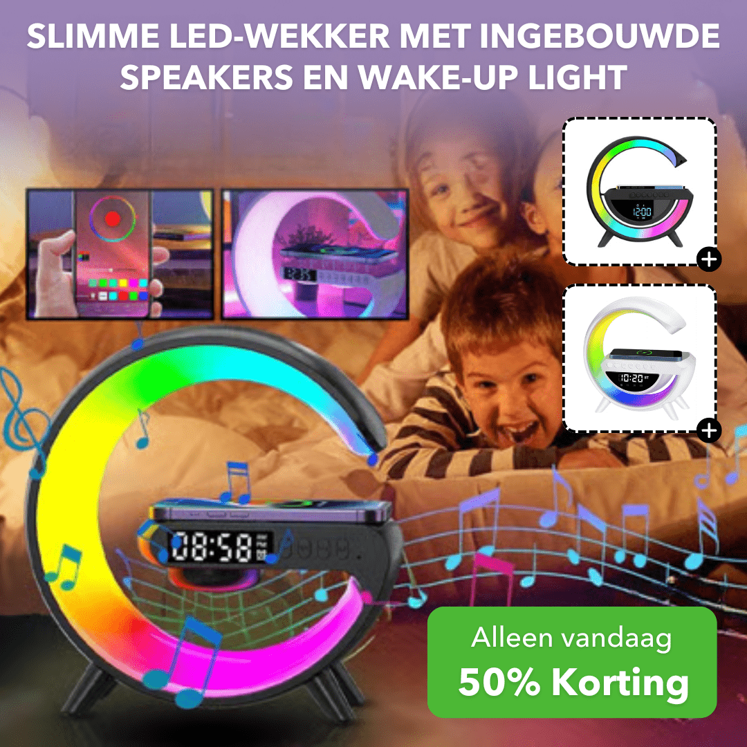 GlowRing™ - Slimme LED - wekker met draadloze oplader - PUFFIE