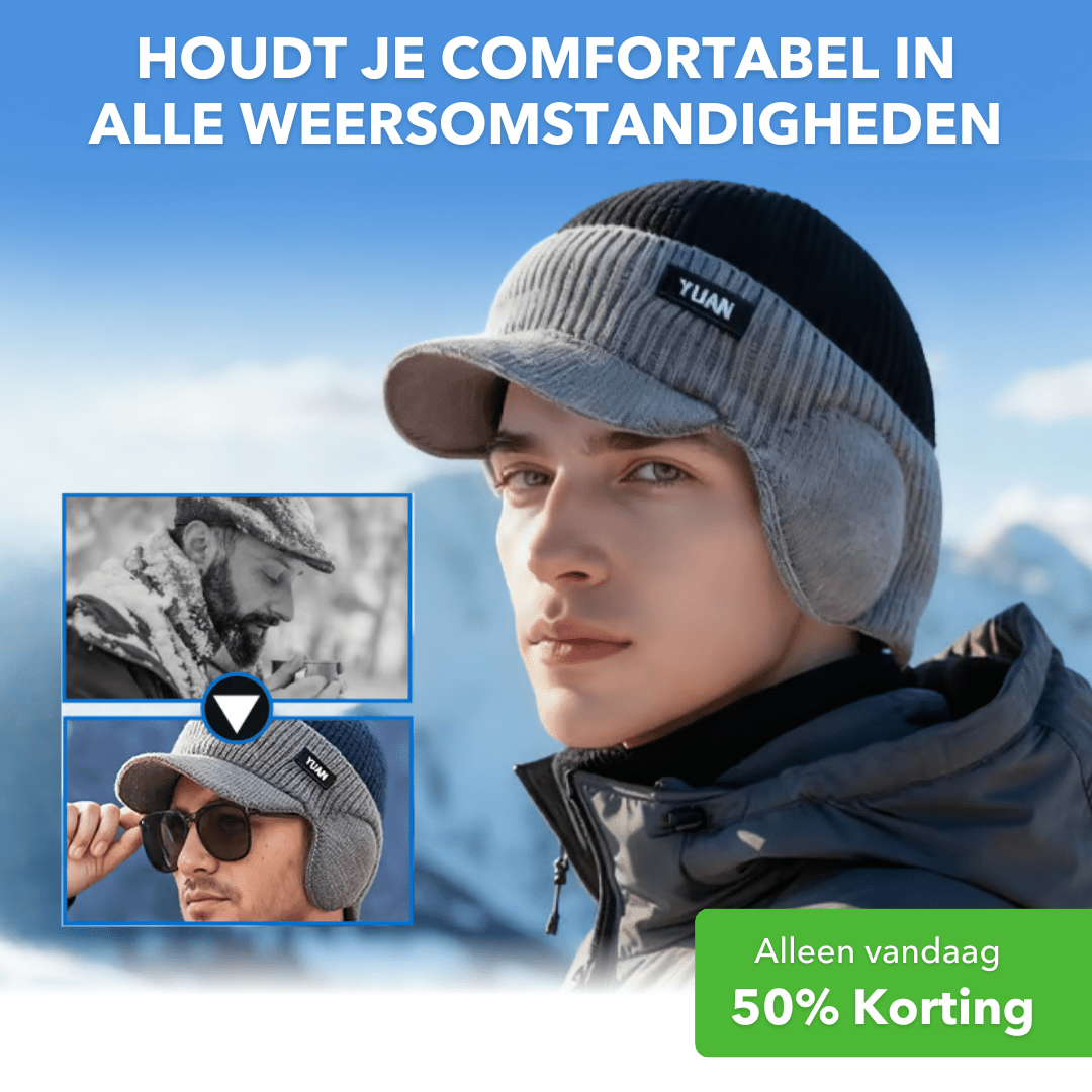 HeatCap™ - Winddichte thermomuts met oorkleppen - PUFFIE