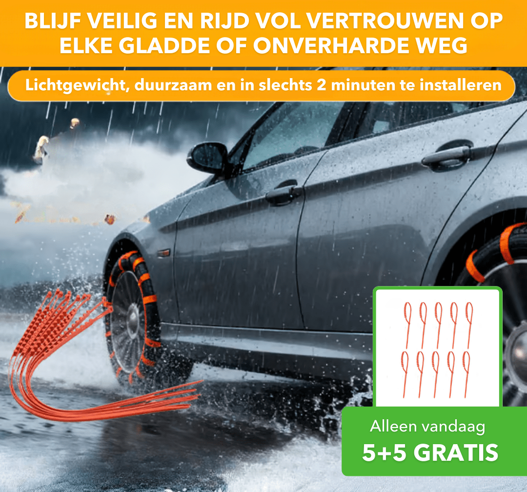 SnowGrip™ - Antislip sneeuwkettingen met handige sluiting - PUFFIE