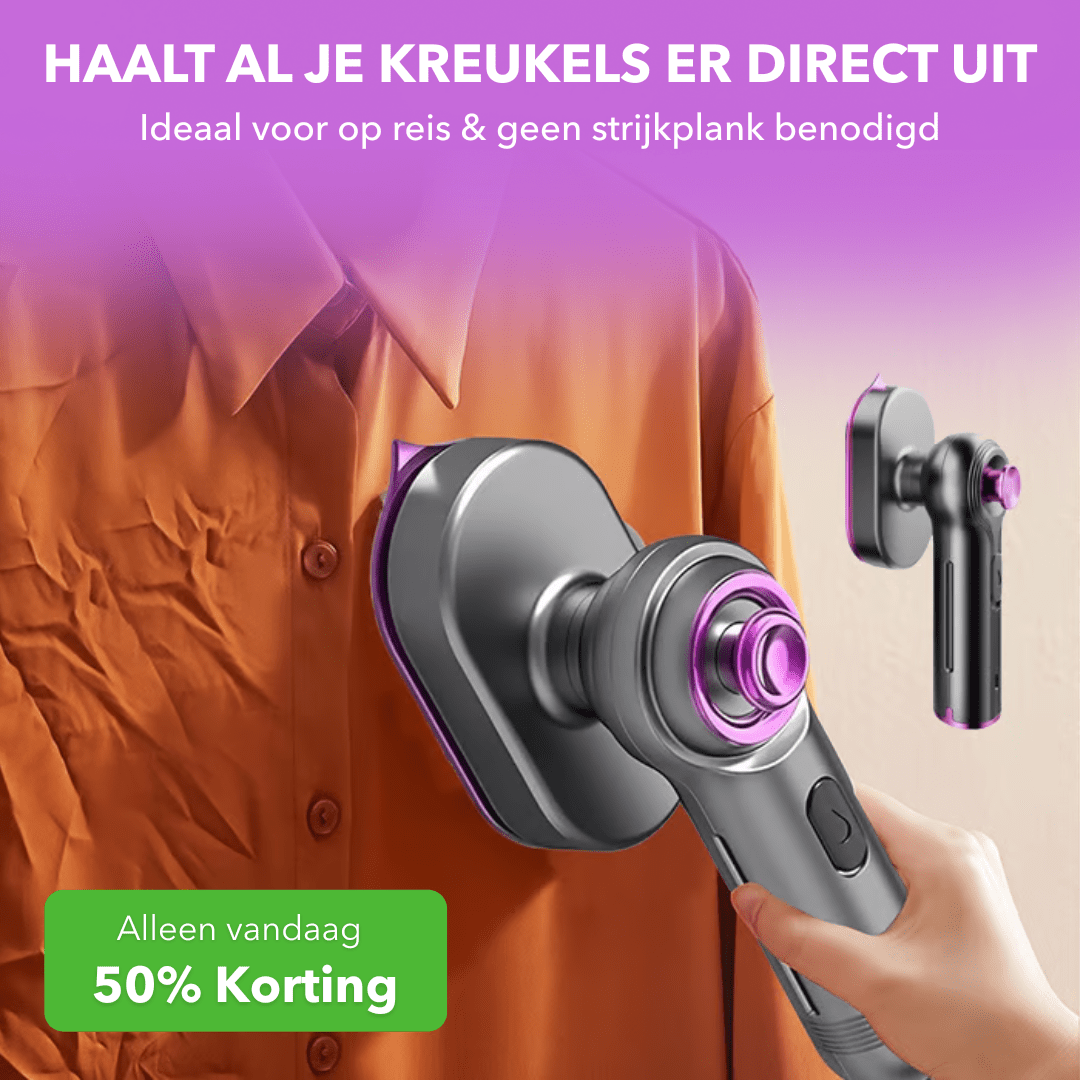 SteamGo™ - Compact stoomstrijkijzer voor kreukvrije kleding - PUFFIE