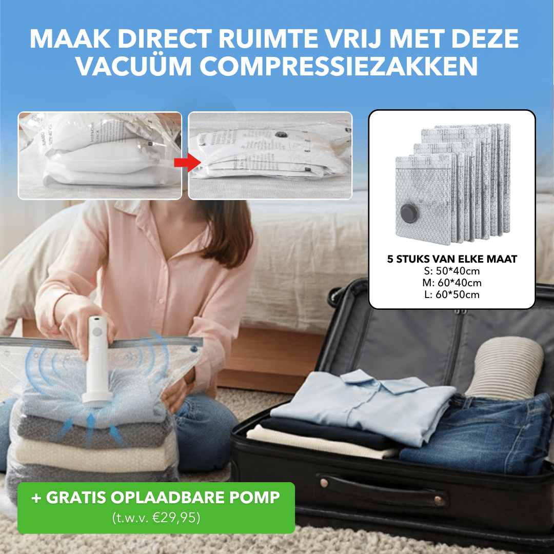 VacuPack™ - Ruimtebesparende vacuüm compressiezakken - PUFFIE